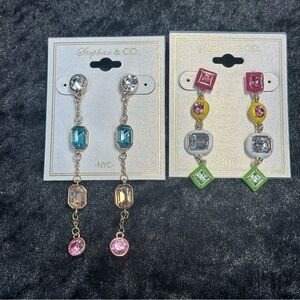 Stephan&Co Multi-Color Drop Studded Earring Bundle